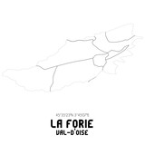 LA FORIE Val-d'Oise. Minimalistic street map with black and white lines.