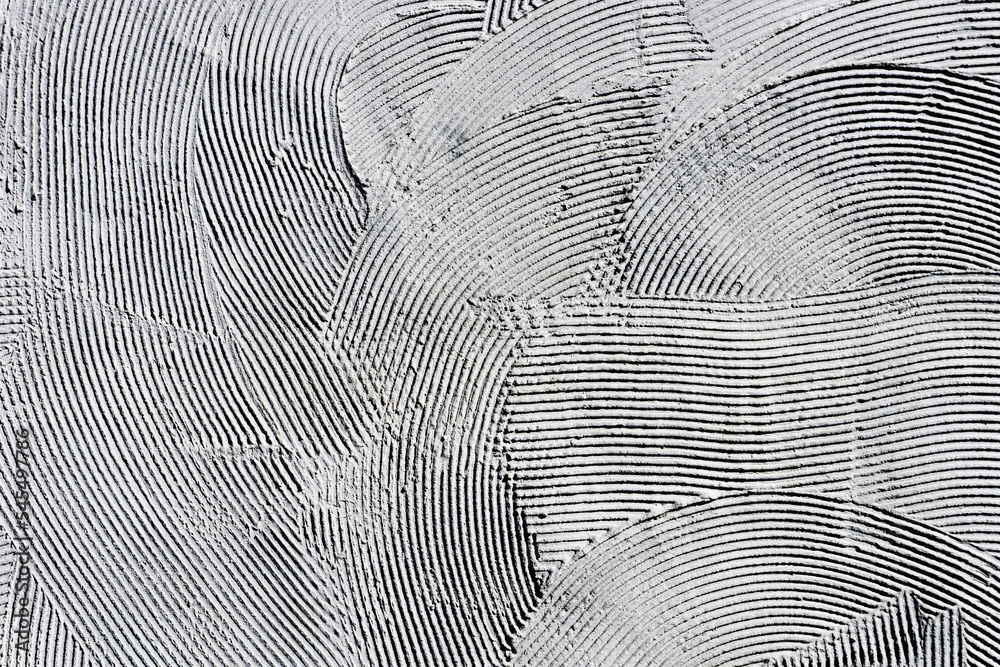 Facade plaster background. Gray plaster stripes pattern. Tile adhesive ...