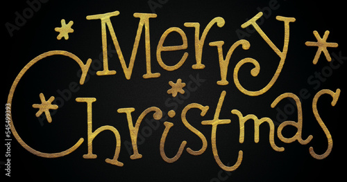 Merry christmas golden calligraphy design banner
