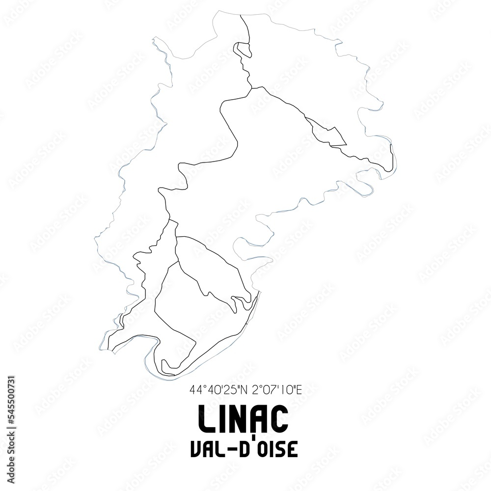 LINAC Val-d'Oise. Minimalistic street map with black and white lines.