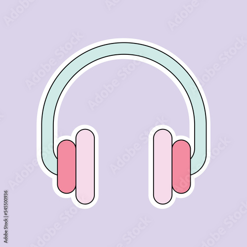 a headset isolated on soft purple background