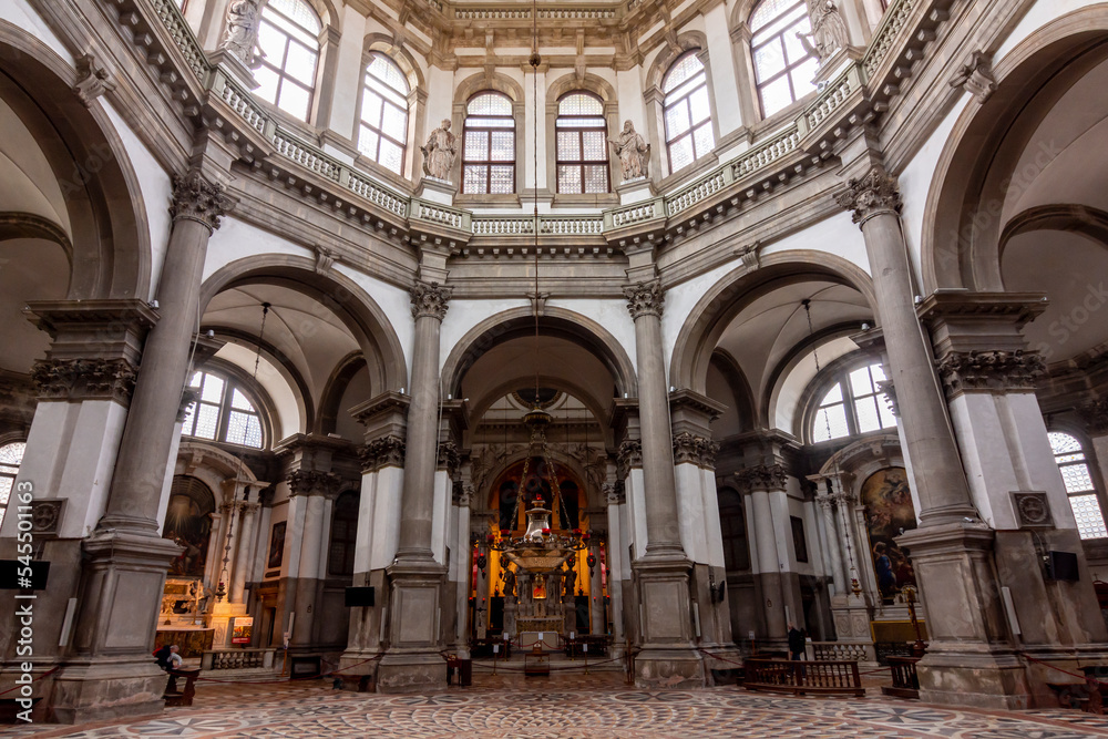 Interior of Santa Maria della Salute church, Venice, Italy