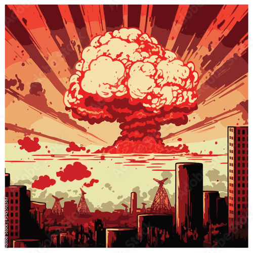 Vecor illustration of atomic bomb explosion