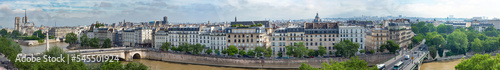 Panoramic view of Notre Dame de Paris Cathedral, River Seine, Tournelle Bridge