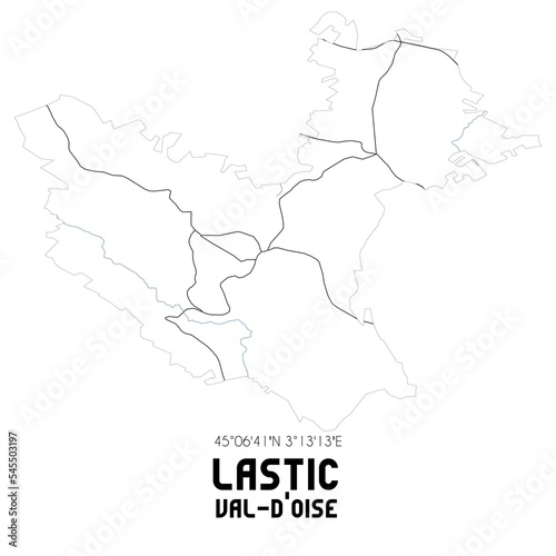 LASTIC Val-d Oise. Minimalistic street map with black and white lines.