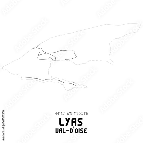 LYAS Val-d'Oise. Minimalistic street map with black and white lines. photo