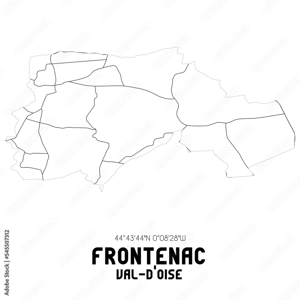 FRONTENAC Val-d'Oise. Minimalistic street map with black and white lines.