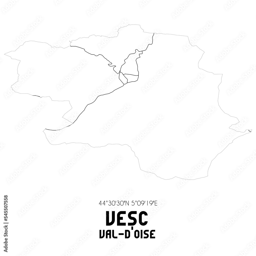 VESC Val-d'Oise. Minimalistic street map with black and white lines.