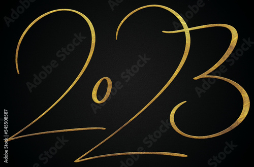 2023 year happy new year golden design poster 