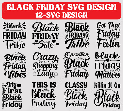 Blcak Friday Svg Bundle Designs.