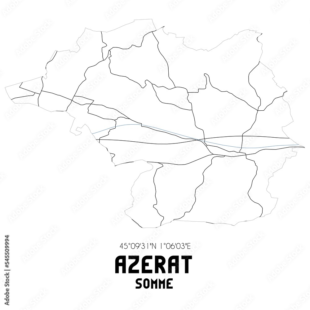 AZERAT Somme. Minimalistic street map with black and white lines.