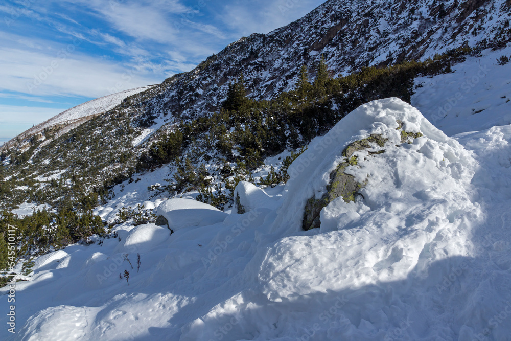 Winter landscape of Rila Mountain near Malyovitsa peak, Bulgaria Winter landscape of Rila Mountain near Malyovitsa peak, Bulgaria