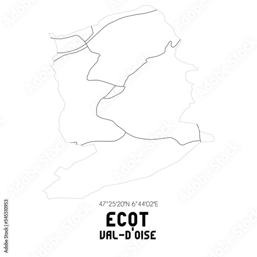 ECOT Val-d'Oise. Minimalistic street map with black and white lines. photo