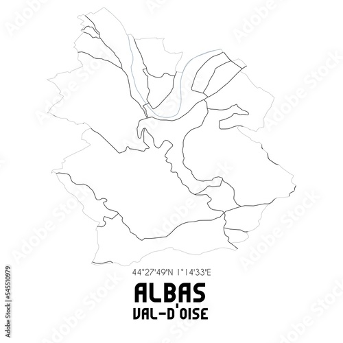 ALBAS Val-d Oise. Minimalistic street map with black and white lines.