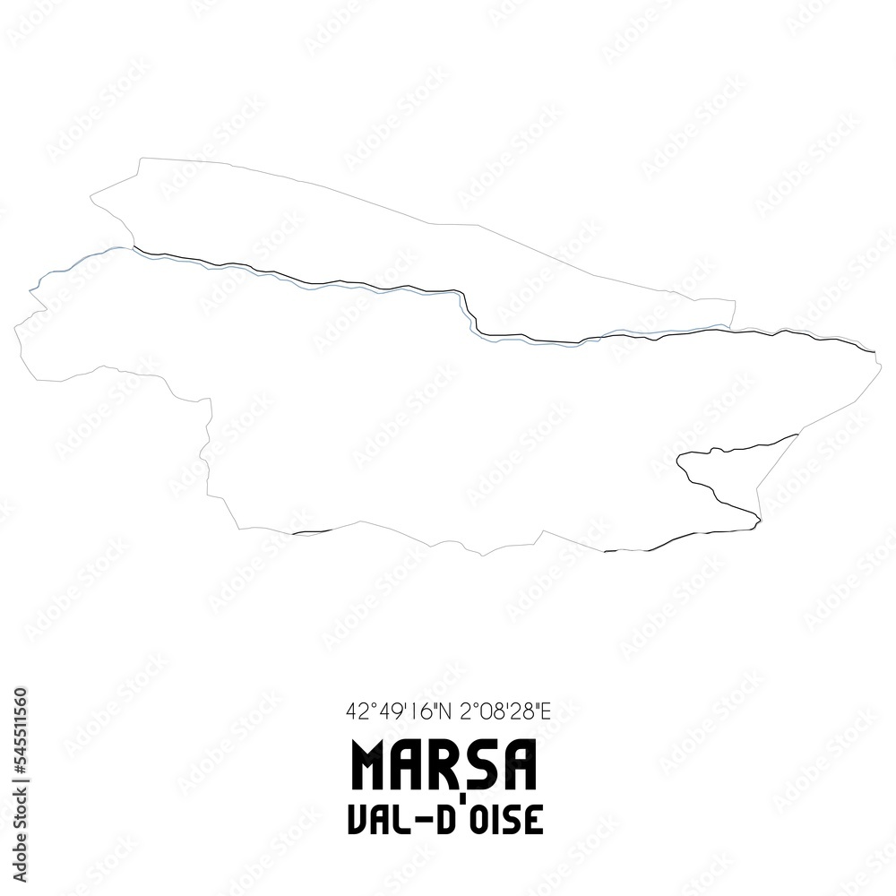 MARSA Val-d'Oise. Minimalistic street map with black and white lines.