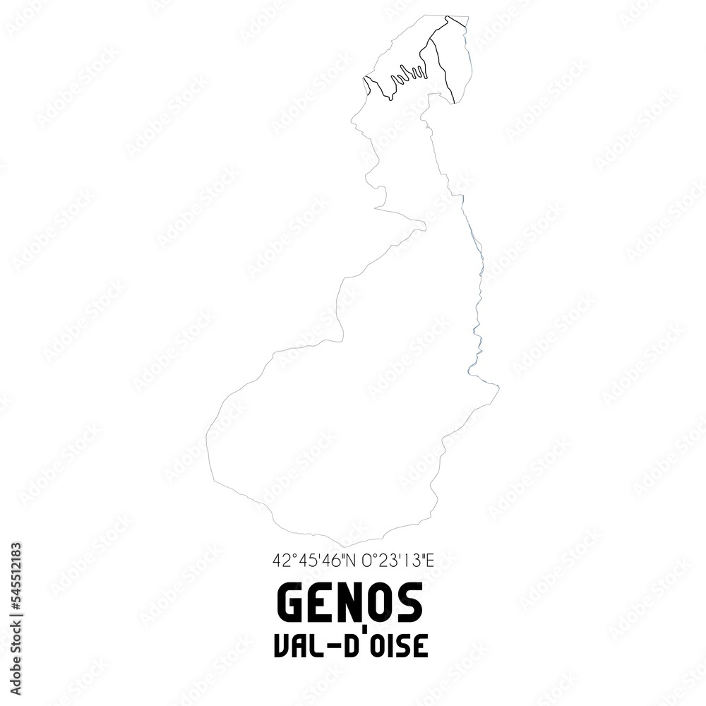 GENOS Val-d'Oise. Minimalistic street map with black and white lines.
