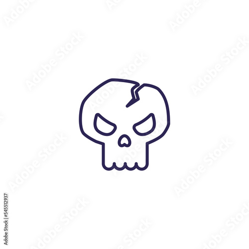 Scull line icon. Outline minimalist vector logo. Vector dead element