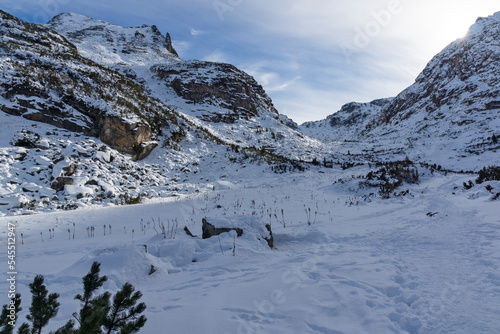 Winter landscape of Rila Mountain near Malyovitsa peak  Bulgaria