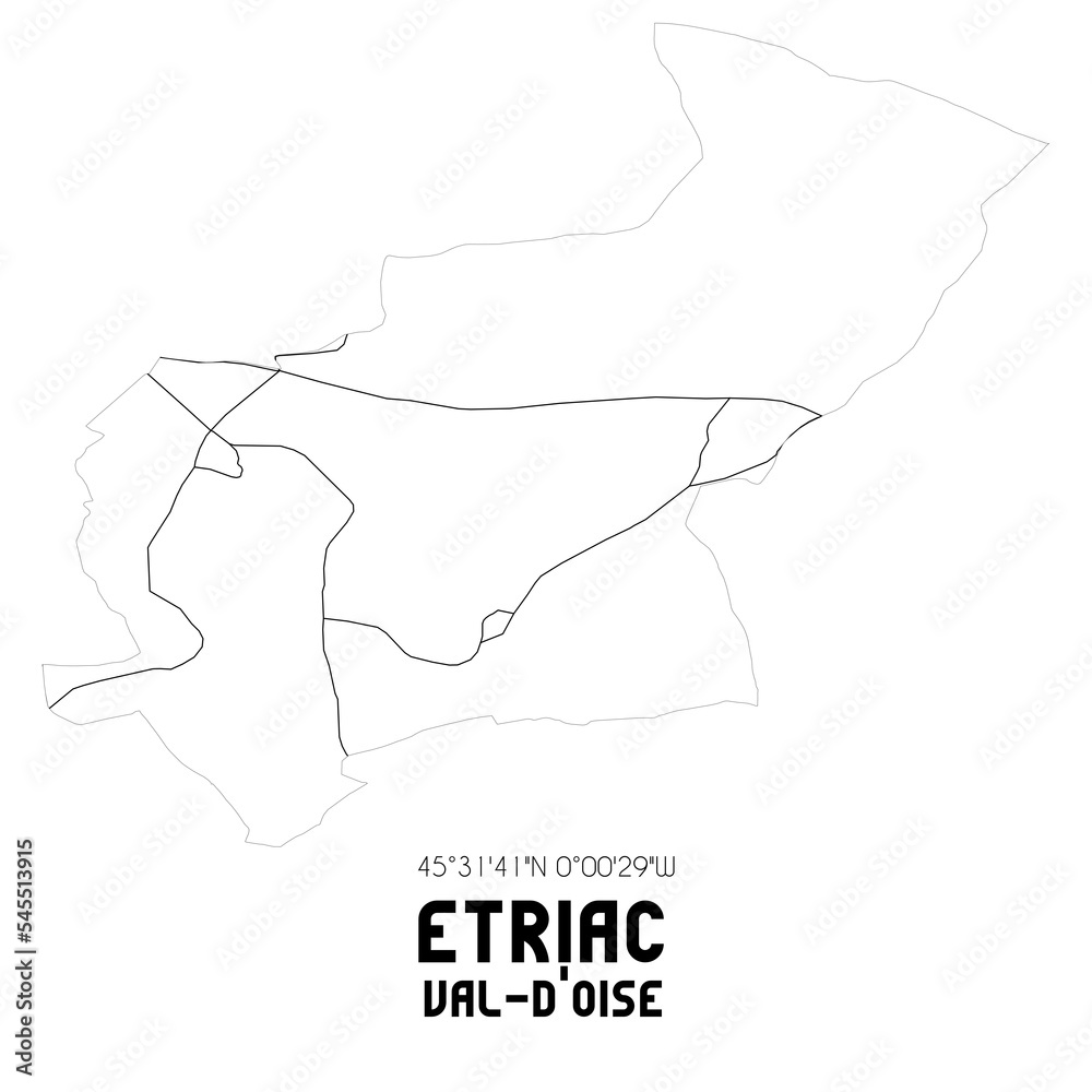 ETRIAC Val-d'Oise. Minimalistic street map with black and white lines.