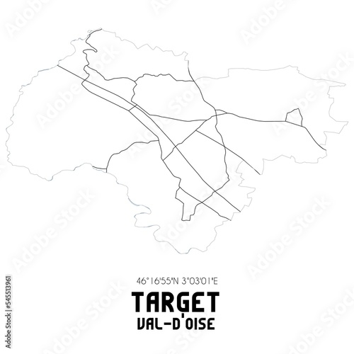 TARGET Val-d'Oise. Minimalistic street map with black and white lines.