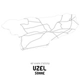 UZEL Somme. Minimalistic street map with black and white lines.