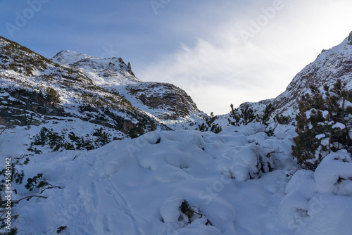 Winter landscape of Rila Mountain near Malyovitsa peak  Bulgaria