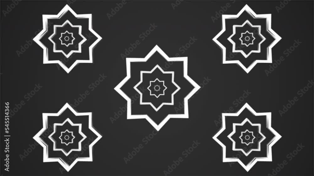 Broadcast Spinning Hi-Tech Glowing Illuminated Hollow Stars, Grayscale, Events, 3D, Loopable, 4K Broadcast Spinning Hi-Tech Glowing Illuminated Hollow Stars, Grayscale, Events, 3D, Loopable, 4K