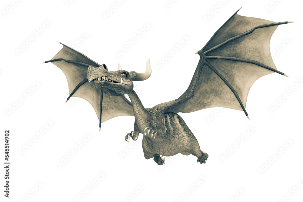 Fototapeta premium dragon cartoon flying