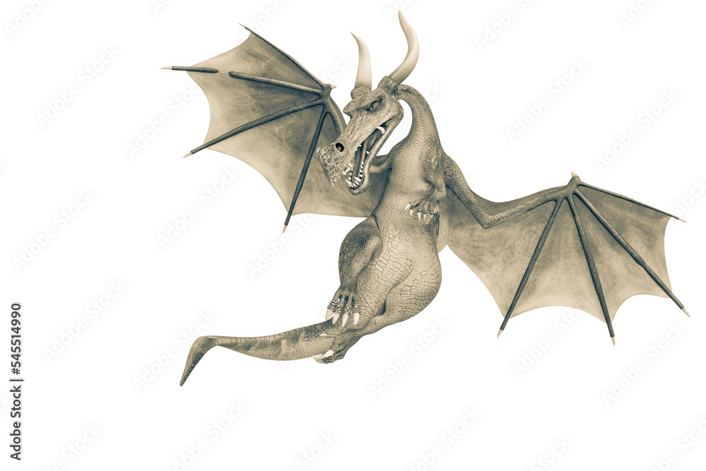 Naklejka premium dragon cartoon is watching