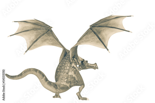 dragon cartoon walking rear view