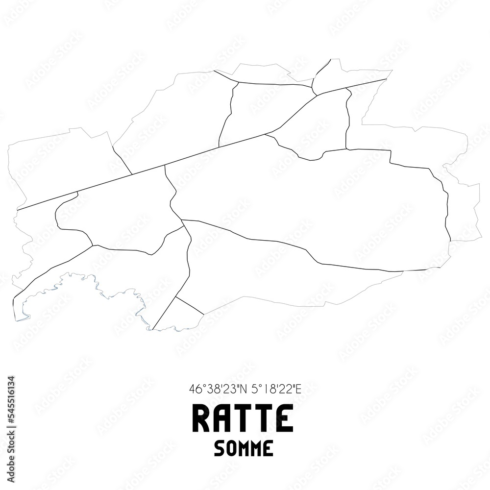 RATTE Somme. Minimalistic street map with black and white lines.