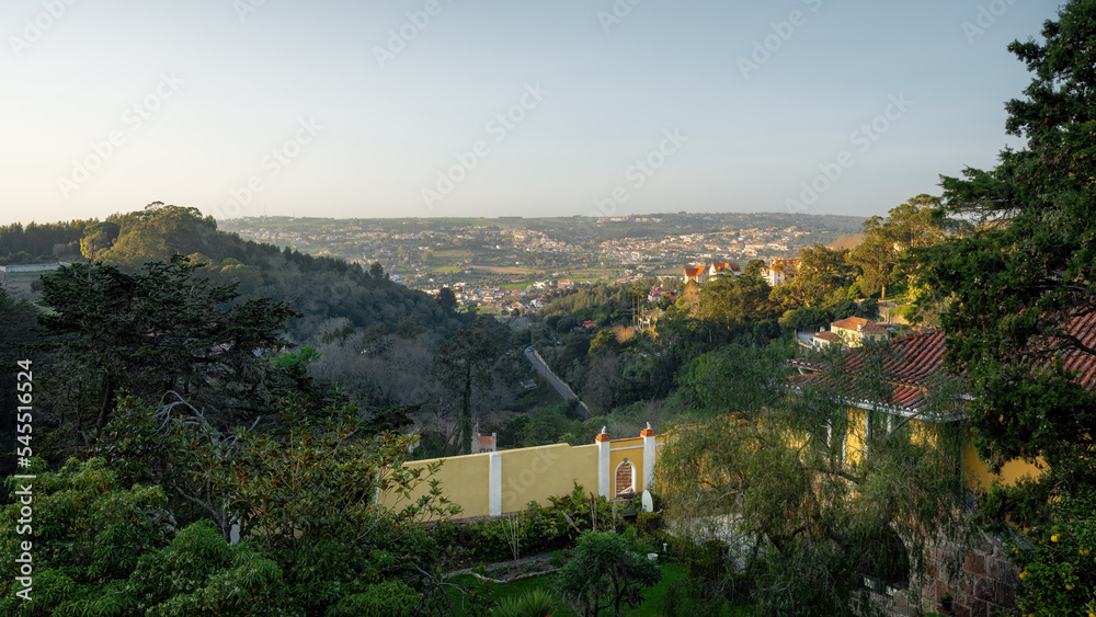 Aerial view of Sintra  buildings and nature - Sintra, Portugal
