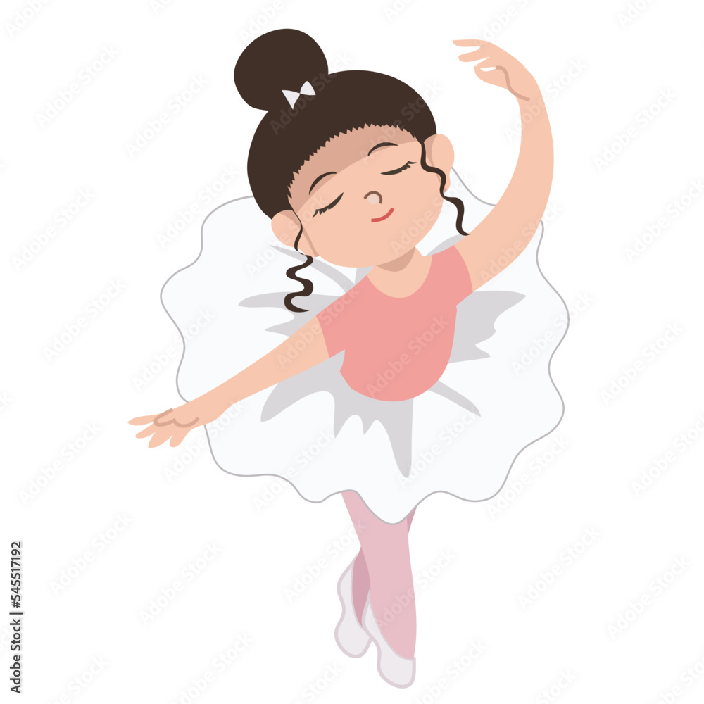 Kids' dream job a cute ballerina girl dancing on white background for kids fashion artworks, children books, birthday invitations, greeting cards, posters, clipart Kids' dream job a cute ballerina girl dancing on white background for kids fashion artworks, children books, birthday invitations, greeting cards, posters, clipart