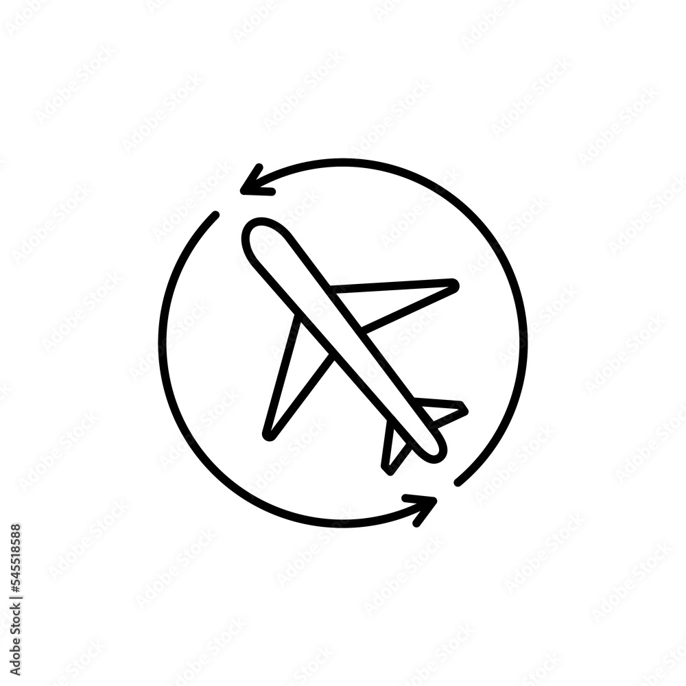 Airplane circle arrow icon. Element of logistics for mobile concept and web apps icon. Glyph, flat icon for website design and development, app development eps 10 Airplane circle arrow icon. Element of logistics for mobile concept and web apps icon. Glyph, flat icon for website design and development, app development eps 10