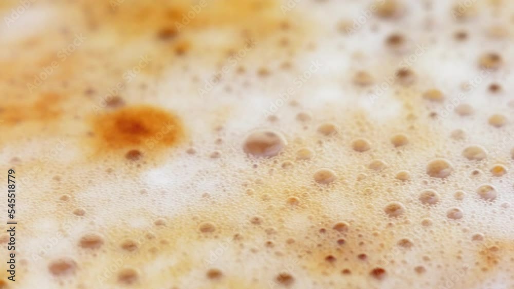 Coffee foam close-up. Cappuccino foam, foam with bubbles, macro video. Coffee foam close-up. Cappuccino foam, foam with bubbles, macro video.