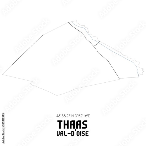 THAAS Val-d'Oise. Minimalistic street map with black and white lines.