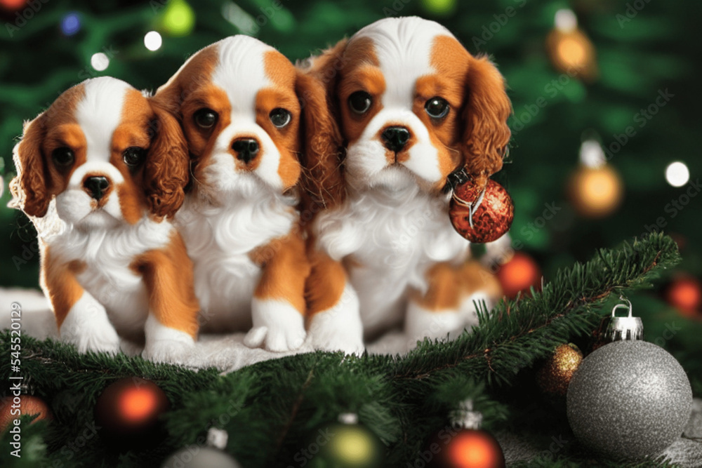 Cavalier King Charles Puppy- Christmas