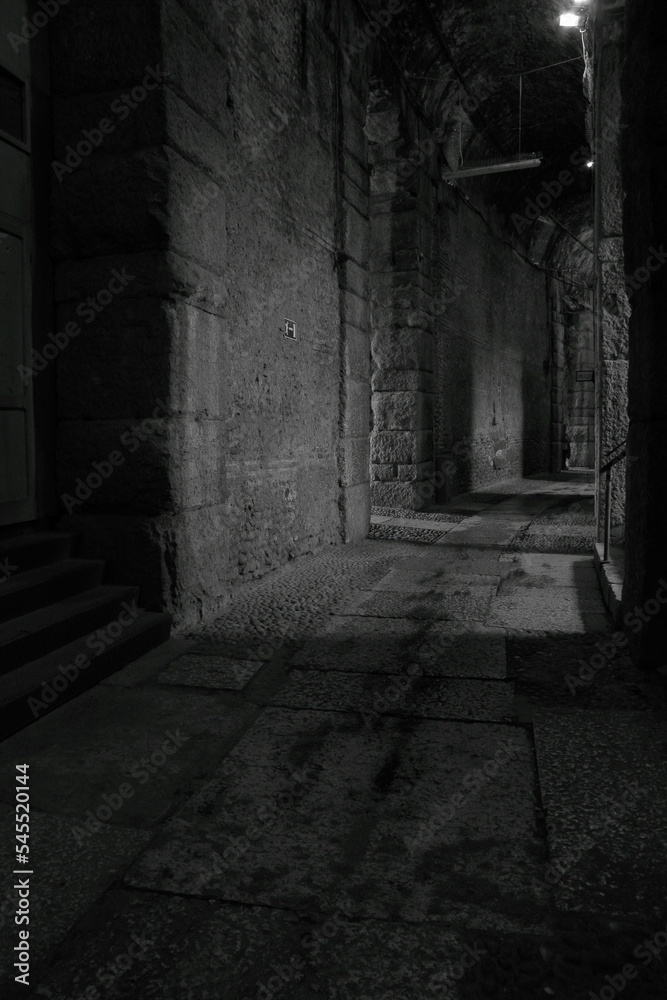 Walking with a camera in the old city of Verona Walking with a camera in the old city of Verona