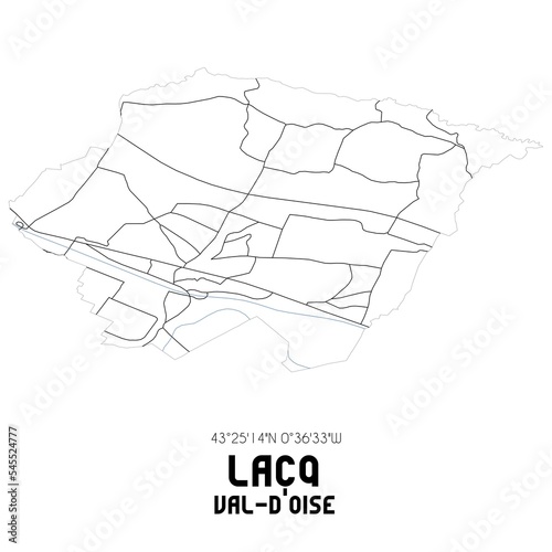 LACQ Val-d'Oise. Minimalistic street map with black and white lines.