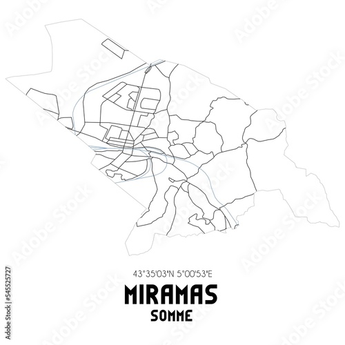 MIRAMAS Somme. Minimalistic street map with black and white lines.