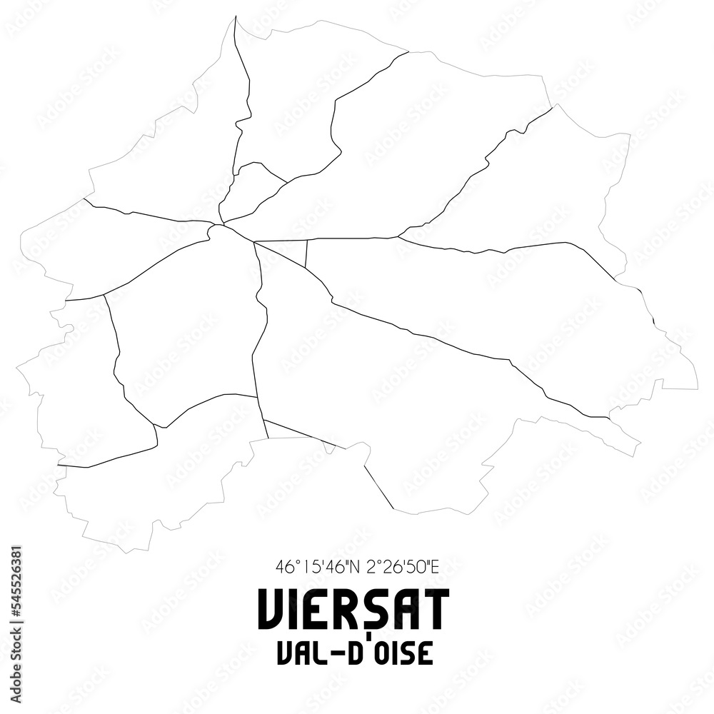 VIERSAT Val-d'Oise. Minimalistic street map with black and white lines.