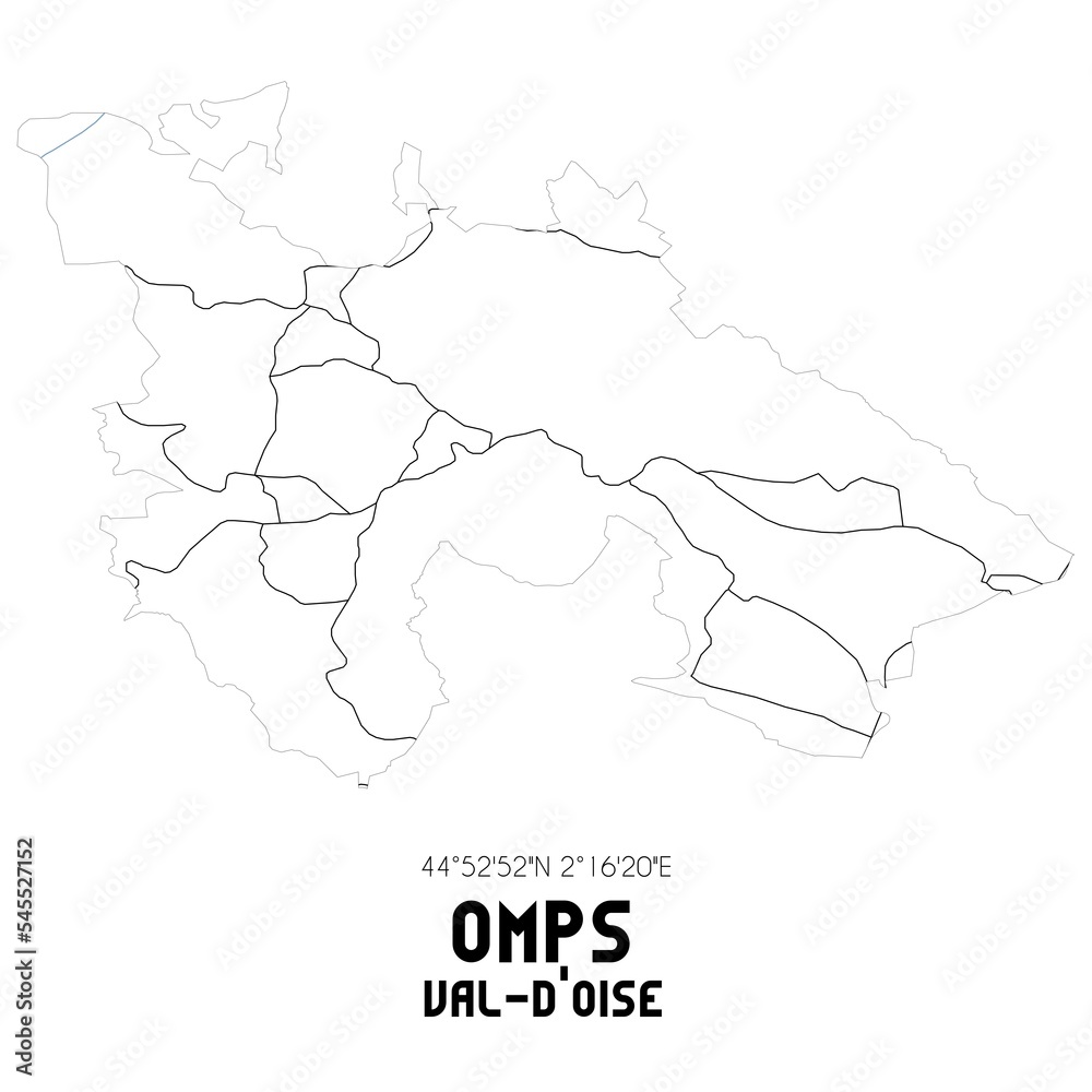 OMPS Val-d'Oise. Minimalistic street map with black and white lines.