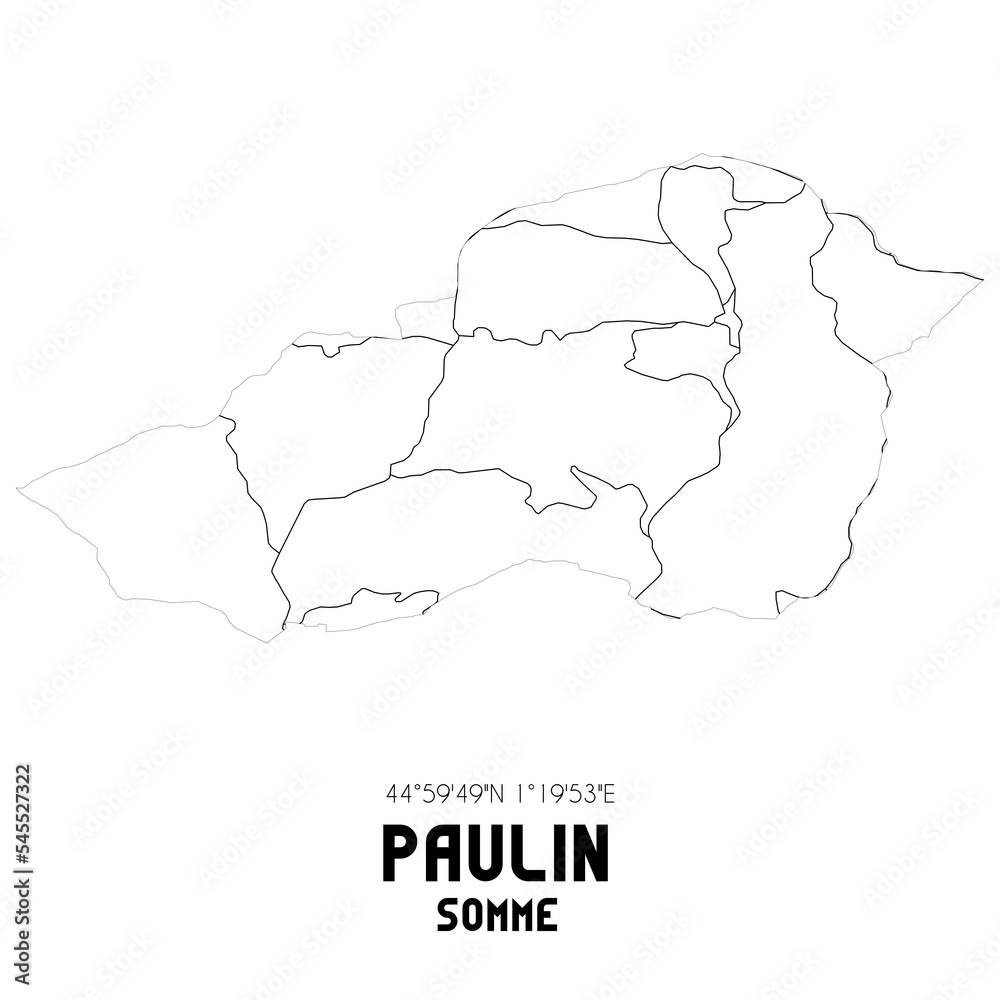 PAULIN Somme. Minimalistic street map with black and white lines. PAULIN Somme. Minimalistic street map with black and white lines.