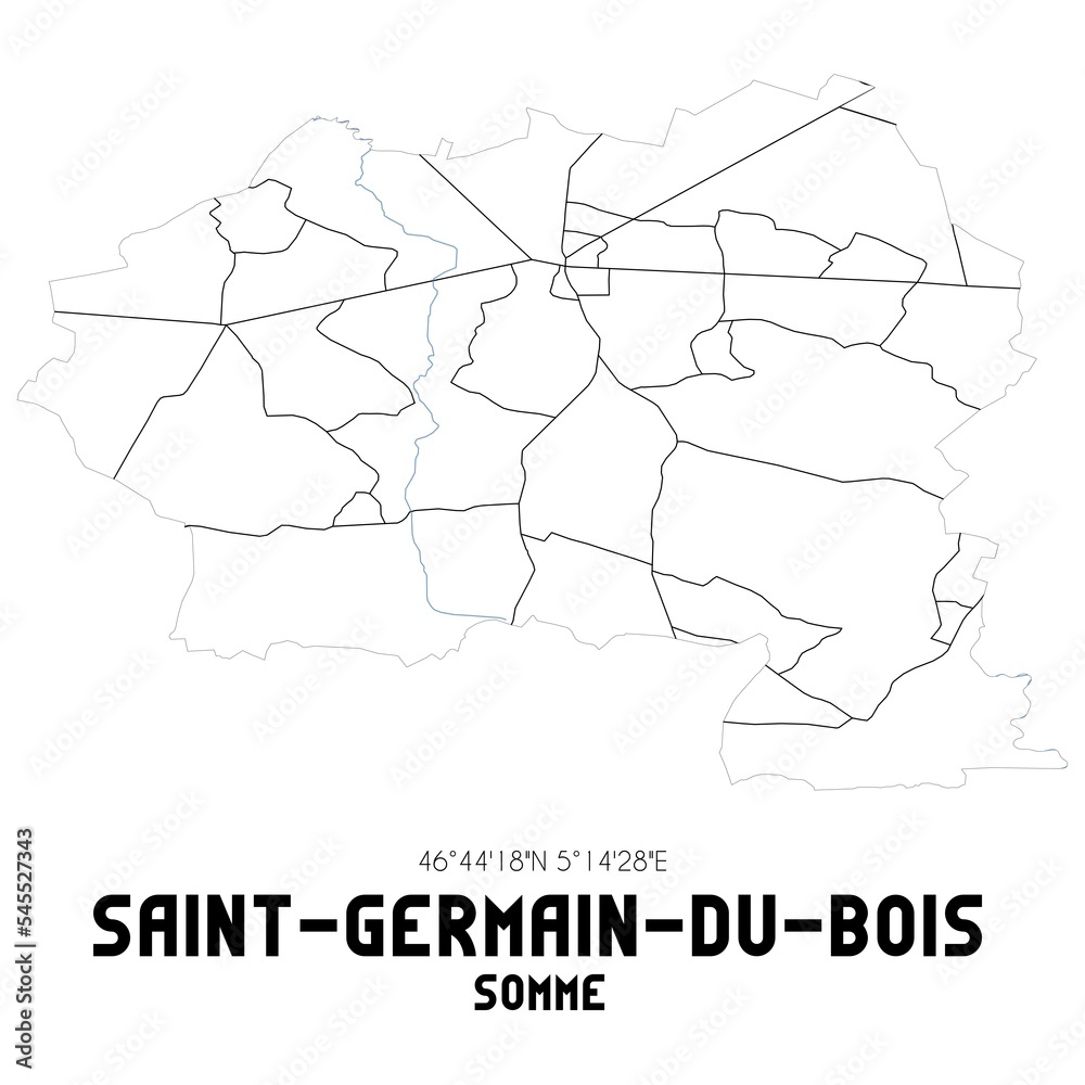 SAINT-GERMAIN-DU-BOIS Somme. Minimalistic street map with black and white lines.