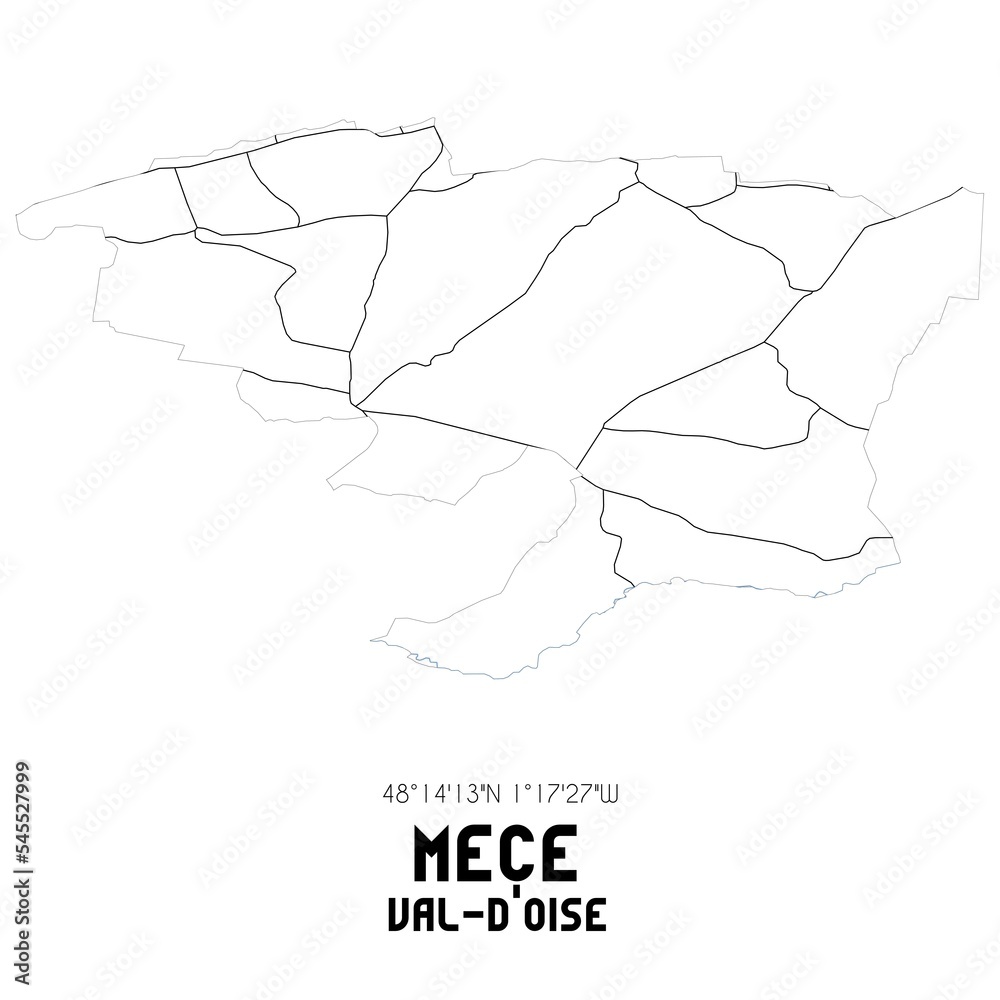 MECE Val-d'Oise. Minimalistic street map with black and white lines. MECE Val-d'Oise. Minimalistic street map with black and white lines.