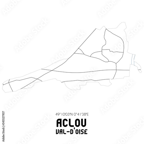 ACLOU Val-d'Oise. Minimalistic street map with black and white lines.