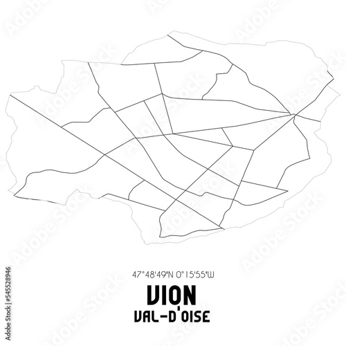 VION Val-d'Oise. Minimalistic street map with black and white lines. photo