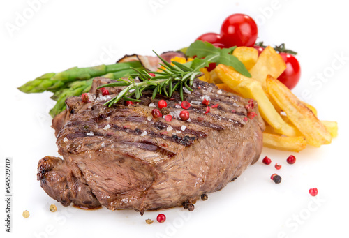 Beef steak on white background