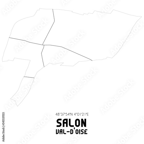 SALON Val-d'Oise. Minimalistic street map with black and white lines.