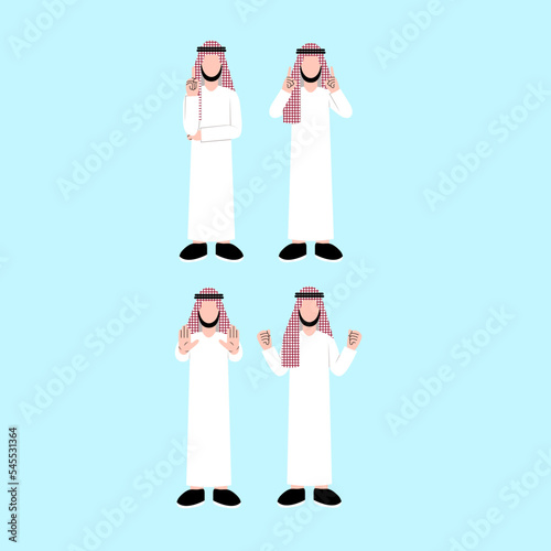 Set Of Arabic Man Character